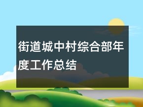 街道城中村綜合部年度工作總結(jié)