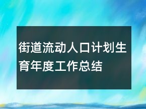 街道流動人口計(jì)劃生育年度工作總結(jié)