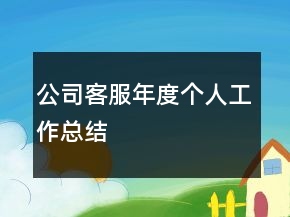 公司客服年度個(gè)人工作總結(jié)