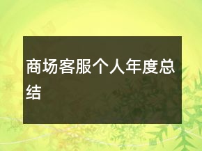 商場客服個人年度總結
