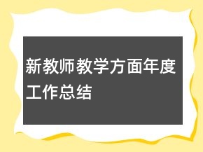 新教師教學(xué)方面年度工作總結(jié)