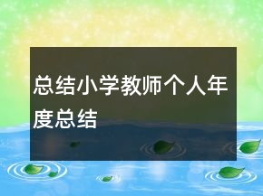 總結(jié)小學教師個人年度總結(jié)