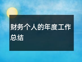 財務(wù)個人的年度工作總結(jié)