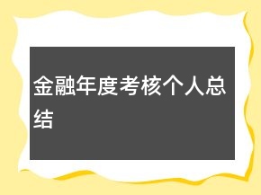 金融年度考核個人總結(jié)