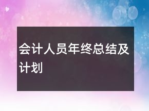 會(huì)計(jì)人員年終總結(jié)及計(jì)劃
