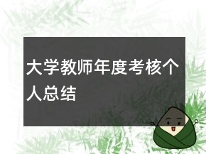 大學(xué)教師年度考核個(gè)人總結(jié)