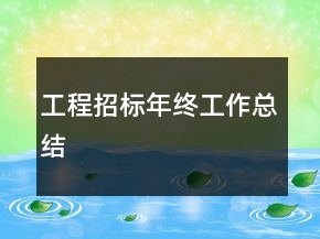 工程招標年終工作總結(jié)