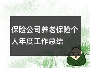 保險公司養(yǎng)老保險個人年度工作總結(jié)