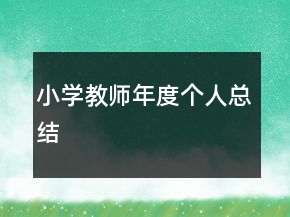 小學(xué)教師年度個人總結(jié)