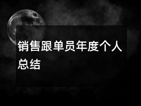 銷售跟單員年度個(gè)人總結(jié)