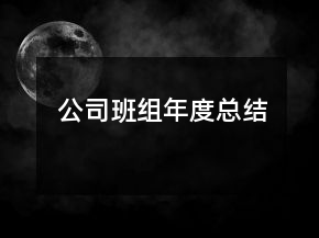 公司班組年度總結(jié)