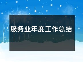 服務業(yè)年度工作總結