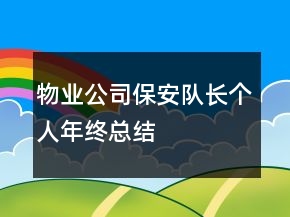 物業(yè)公司保安隊長個人年終總結