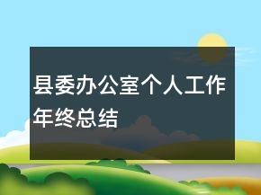 縣委辦公室個人工作年終總結