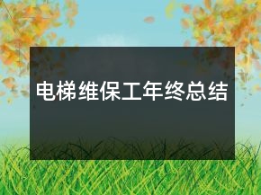 電梯維保工年終總結(jié)