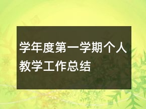 學(xué)年度第一學(xué)期個(gè)人教學(xué)工作總結(jié)