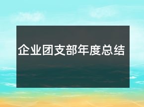 企業(yè)團支部年度總結(jié)