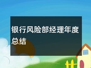 銀行風(fēng)險部經(jīng)理年度總結(jié)