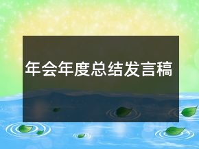 年會(huì)年度總結(jié)發(fā)言稿