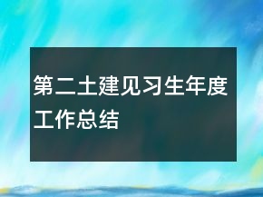 第二土建見習(xí)生年度工作總結(jié)