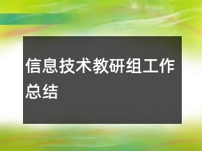 信息技術(shù)教研組工作總結(jié)