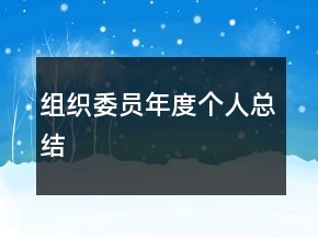 組織委員年度個人總結
