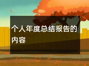 個人年度總結報告的內容