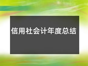 信用社會(huì)計(jì)年度總結(jié)