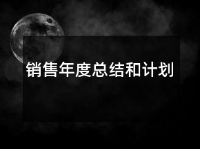 銷售年度總結(jié)和計(jì)劃