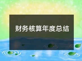 財務核算年度總結(jié)