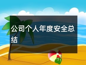 公司個人年度安全總結(jié)