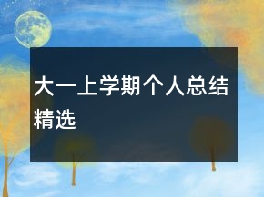 大一上學(xué)期個(gè)人總結(jié)精選