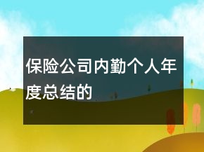 保險(xiǎn)公司內(nèi)勤個人年度總結(jié)的