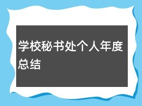 學(xué)校秘書處個(gè)人年度總結(jié)