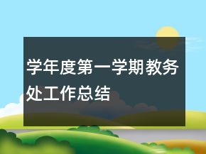 學(xué)年度第一學(xué)期教務(wù)處工作總結(jié)