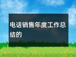 電話銷售年度工作總結的