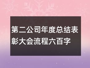 第二公司年度總結(jié)表彰大會(huì)流程六百字