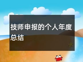技師申報(bào)的個(gè)人年度總結(jié)