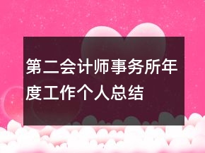 第二會計師事務所年度工作個人總結