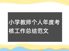 小學教師個人年度考核工作總結范文