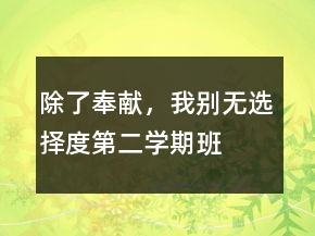 除了奉獻(xiàn)，我別無(wú)選擇——度第二學(xué)期班主任工作期中總結(jié)班主
