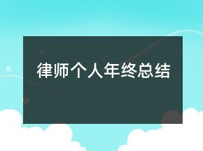 律師個(gè)人年終總結(jié)