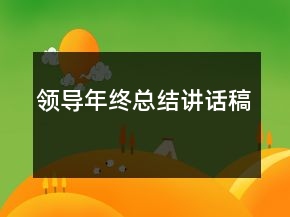 領導年終總結(jié)講話稿