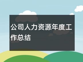 公司人力資源年度工作總結(jié)