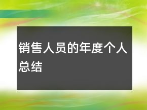 銷售人員的年度個(gè)人總結(jié)