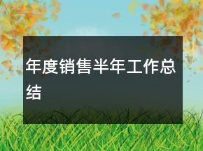 年度銷售半年工作總結(jié)