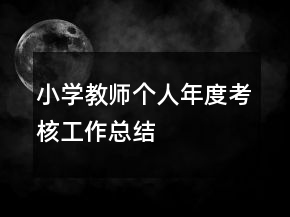 小學教師個人年度考核工作總結