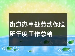 街道辦事處勞動保障所年度工作總結