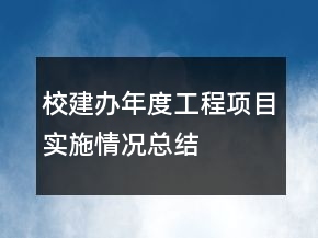 校建辦年度工程項(xiàng)目實(shí)施情況總結(jié)