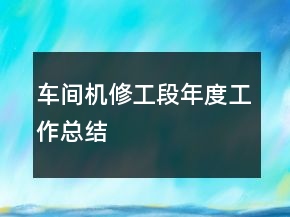 車間機修工段年度工作總結(jié)